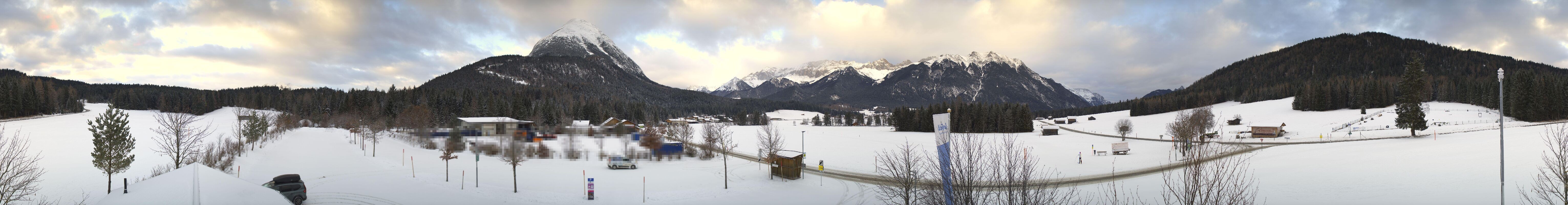 Archiv Foto Webcam Leutasch Moos - Rödlach Parkplatz