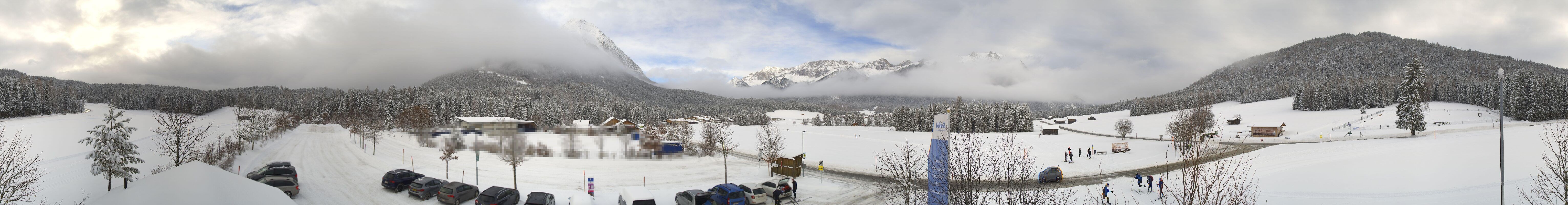 Archiv Foto Webcam Leutasch Moos - Rödlach Parkplatz