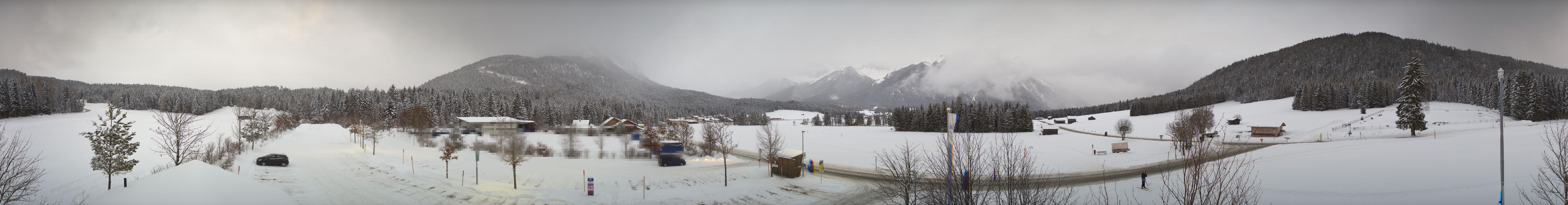 Archiv Foto Webcam Leutasch Moos - Rödlach Parkplatz