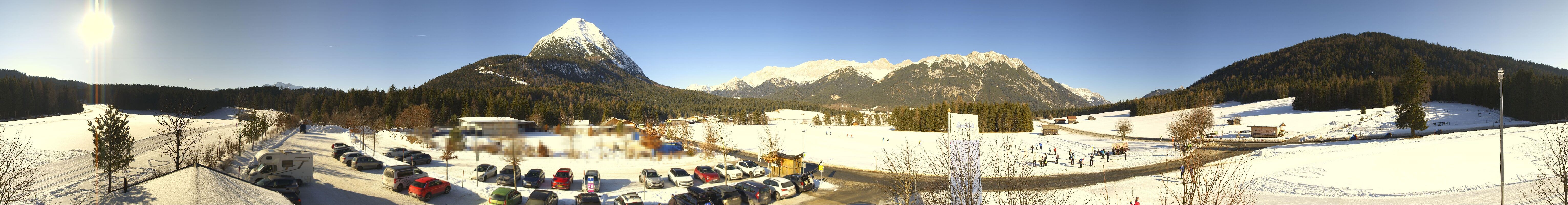 Archiv Foto Webcam Leutasch Moos - Rödlach Parkplatz