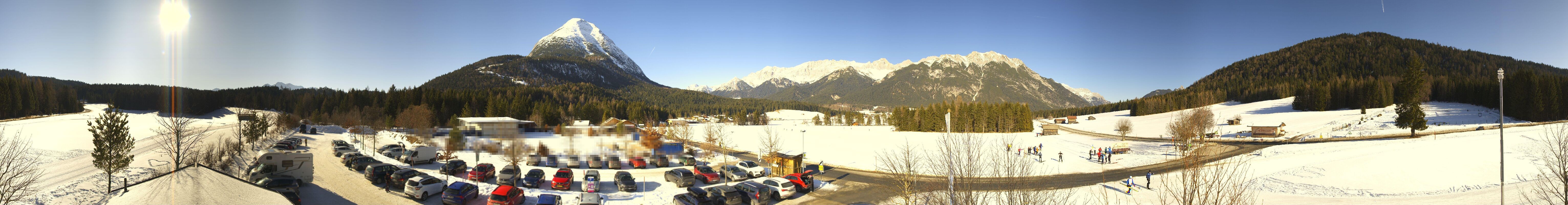 Archiv Foto Webcam Leutasch Moos - Rödlach Parkplatz