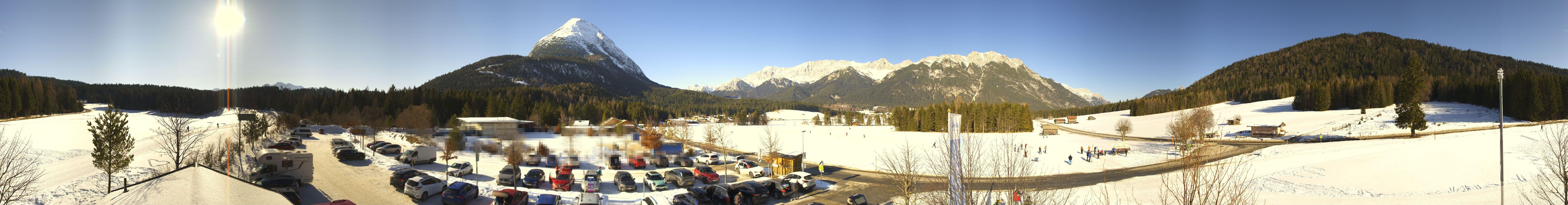 Archiv Foto Webcam Leutasch Moos - Rödlach Parkplatz