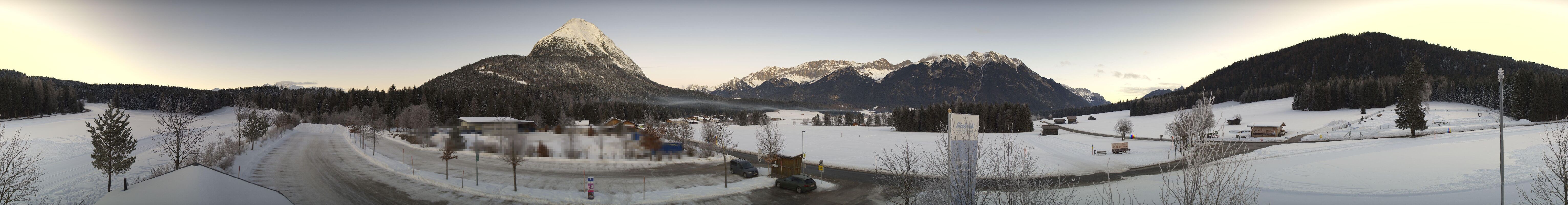 Archiv Foto Webcam Leutasch Moos - Rödlach Parkplatz