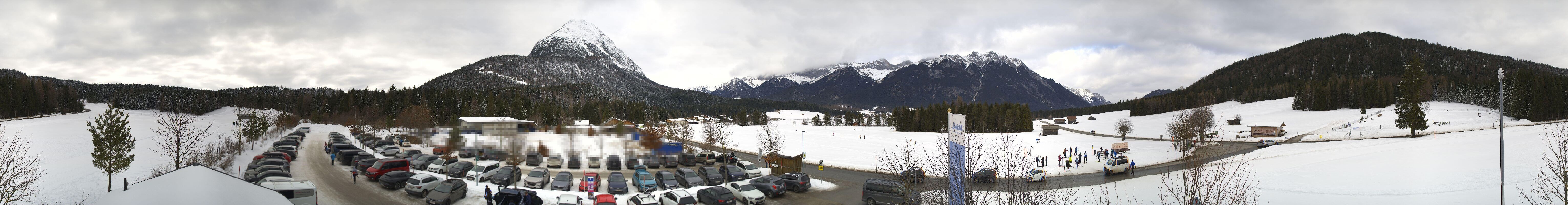 Archiv Foto Webcam Leutasch Moos - Rödlach Parkplatz