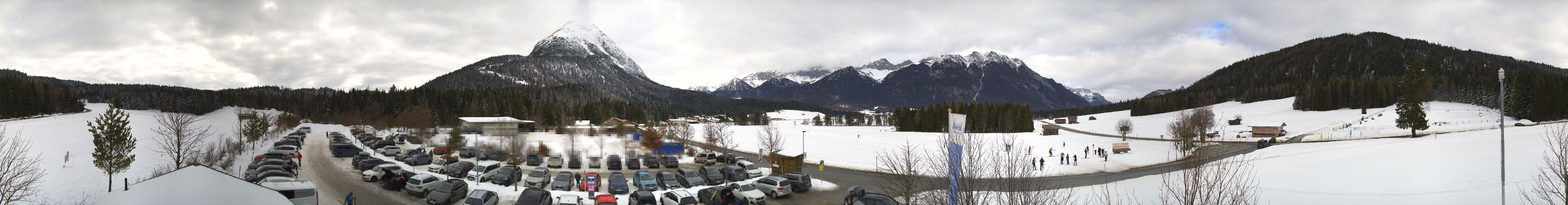 Archiv Foto Webcam Leutasch Moos - Rödlach Parkplatz