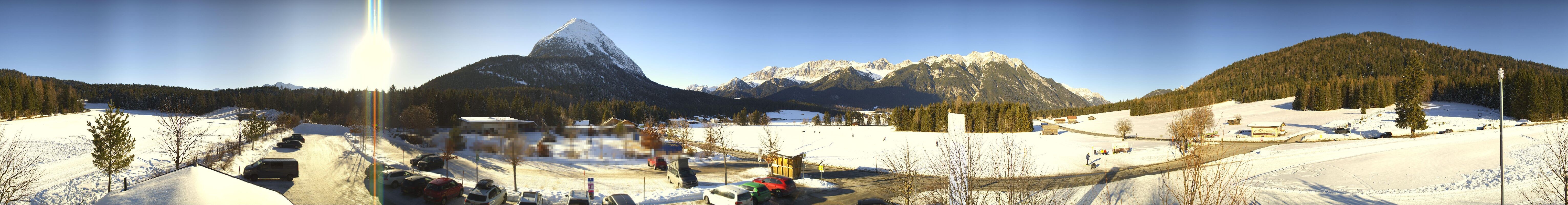 Archiv Foto Webcam Leutasch Moos - Rödlach Parkplatz