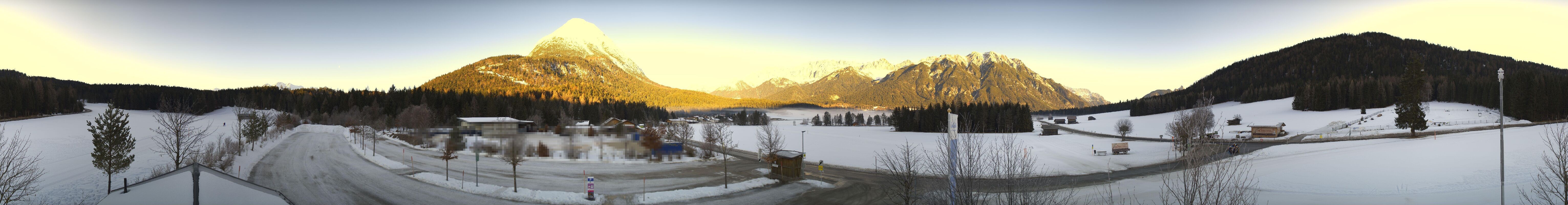 Archiv Foto Webcam Leutasch Moos - Rödlach Parkplatz