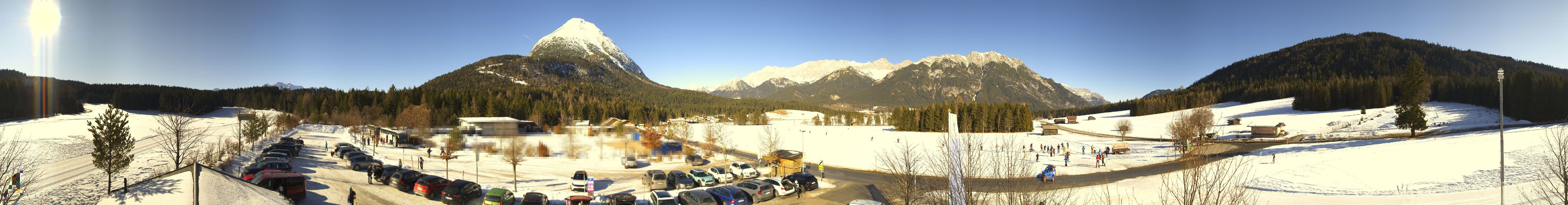 Archiv Foto Webcam Leutasch Moos - Rödlach Parkplatz