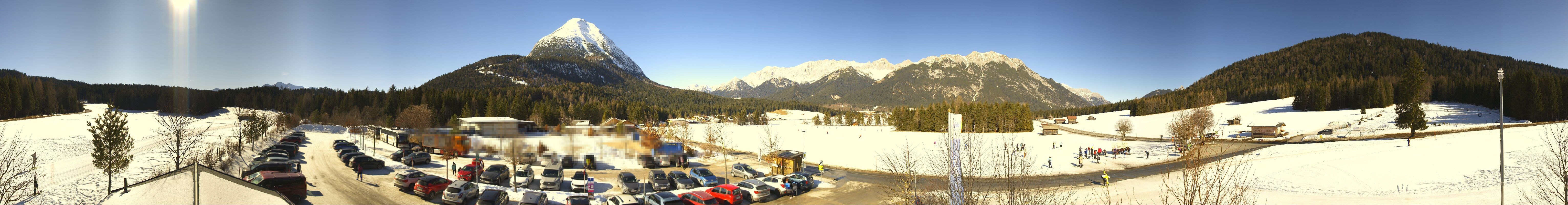 Archiv Foto Webcam Leutasch Moos - Rödlach Parkplatz