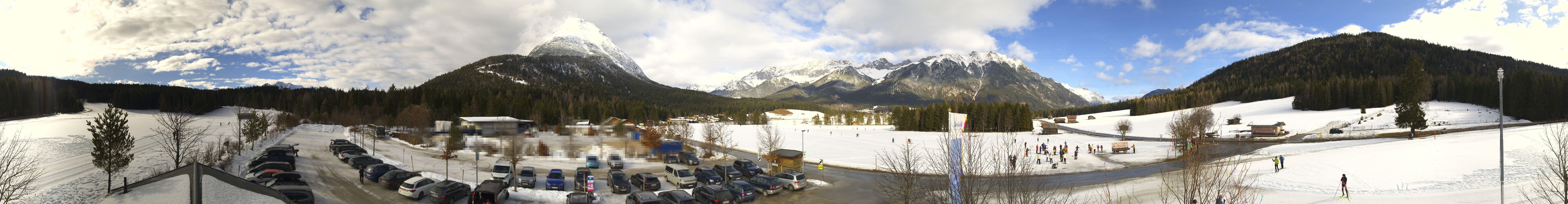 Archiv Foto Webcam Leutasch Moos - Rödlach Parkplatz