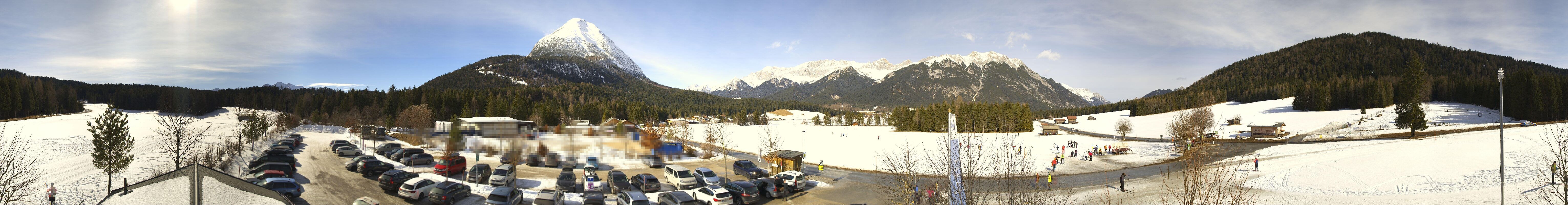 Archiv Foto Webcam Leutasch Moos - Rödlach Parkplatz