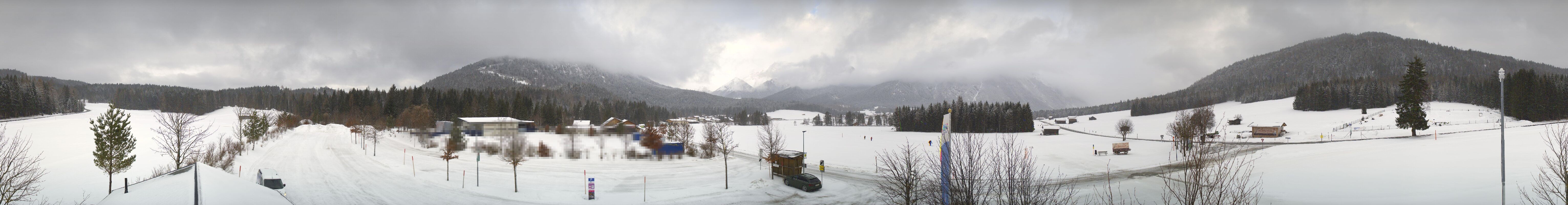 Archiv Foto Webcam Leutasch Moos - Rödlach Parkplatz