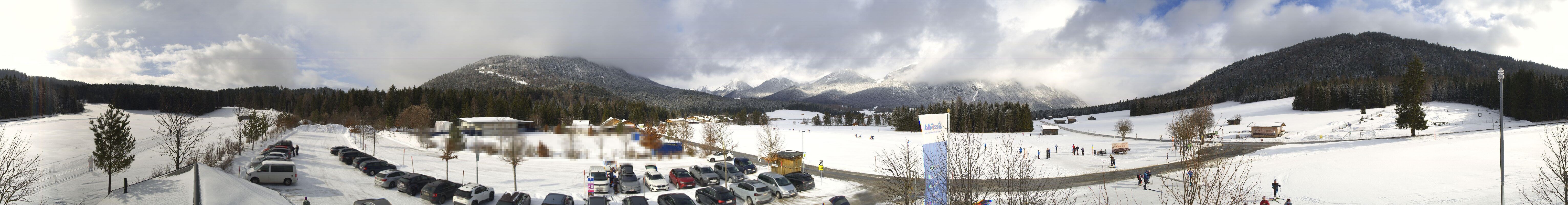 Archiv Foto Webcam Leutasch Moos - Rödlach Parkplatz