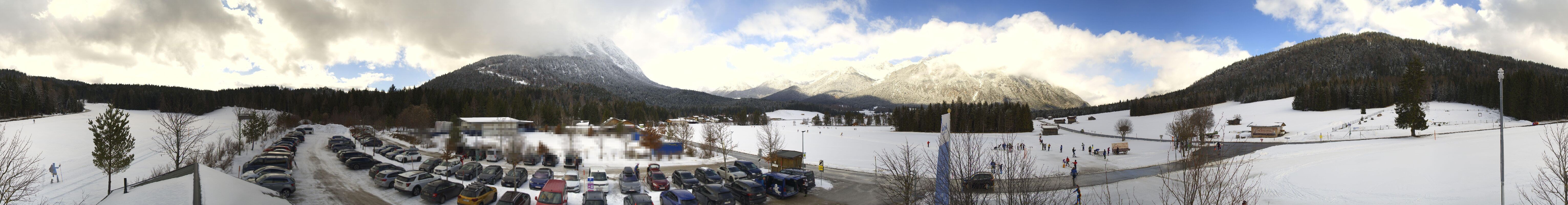 Archiv Foto Webcam Leutasch Moos - Rödlach Parkplatz