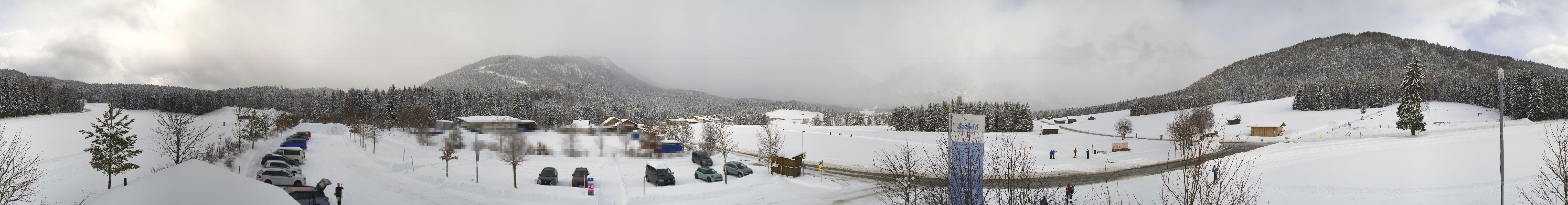 Archiv Foto Webcam Leutasch Moos - Rödlach Parkplatz