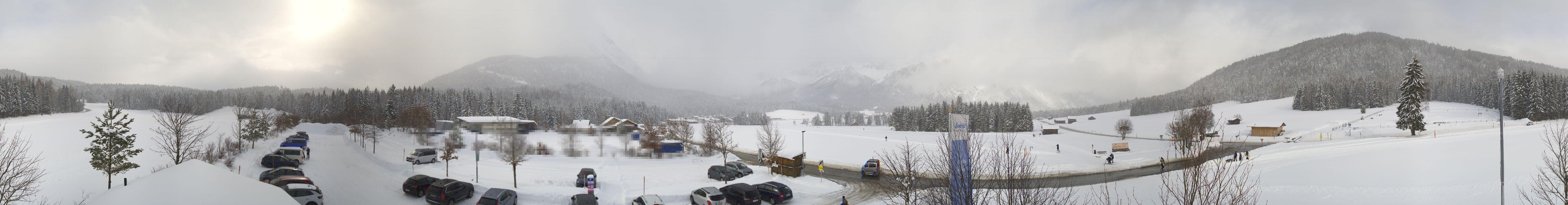 Archiv Foto Webcam Leutasch Moos - Rödlach Parkplatz