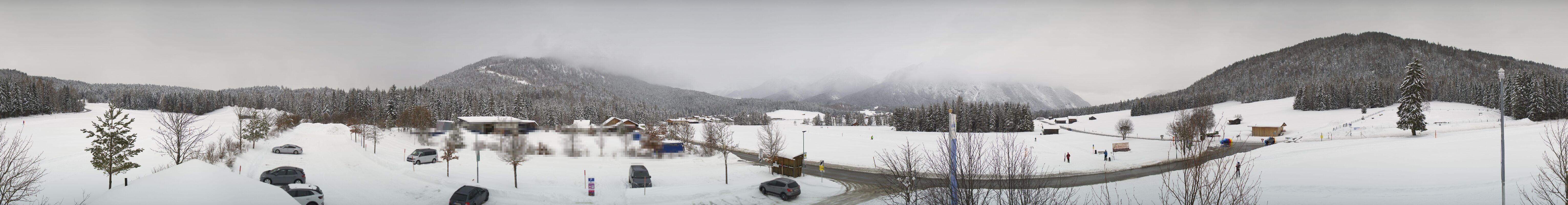 Archiv Foto Webcam Leutasch Moos - Rödlach Parkplatz