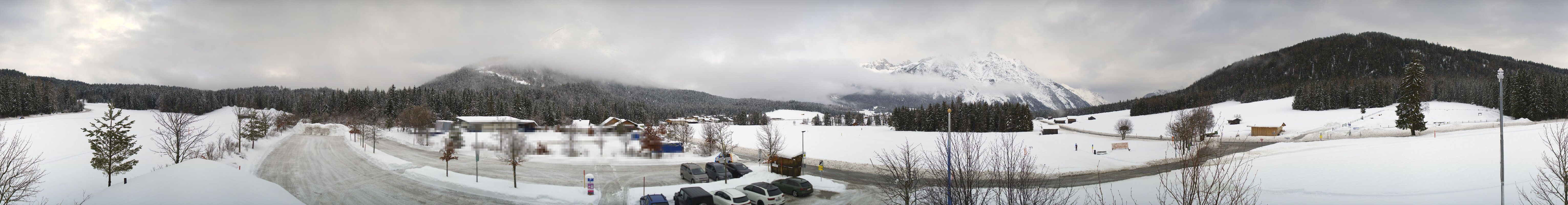 Archiv Foto Webcam Leutasch Moos - Rödlach Parkplatz