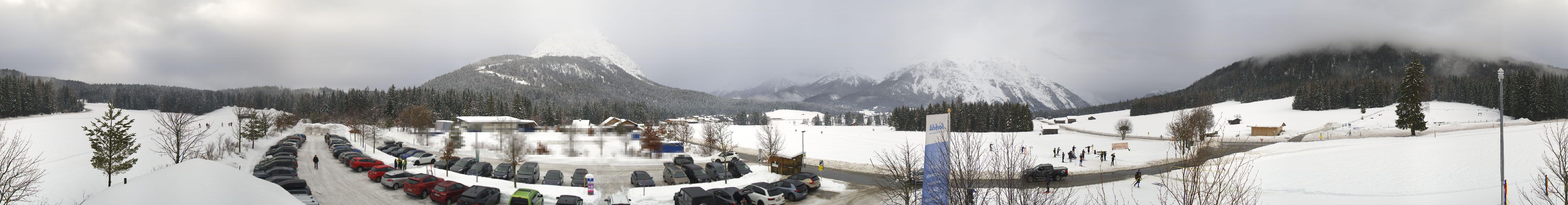 Archiv Foto Webcam Leutasch Moos - Rödlach Parkplatz