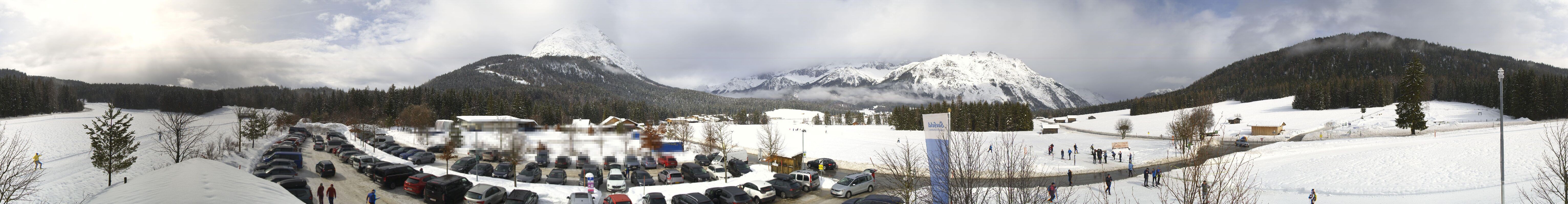 Archiv Foto Webcam Leutasch Moos - Rödlach Parkplatz