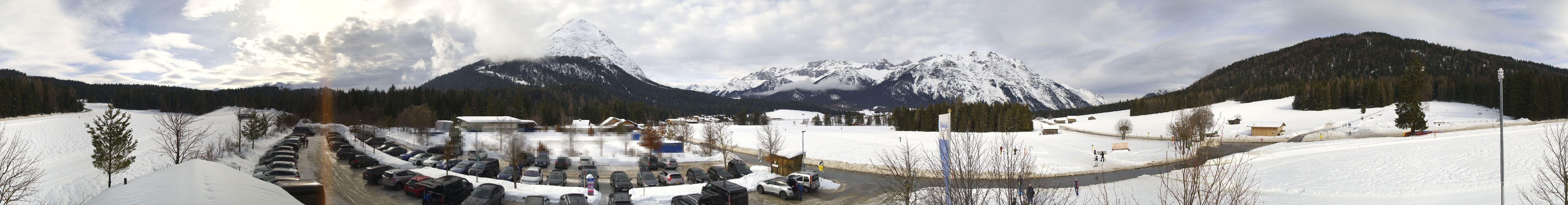 Archiv Foto Webcam Leutasch Moos - Rödlach Parkplatz