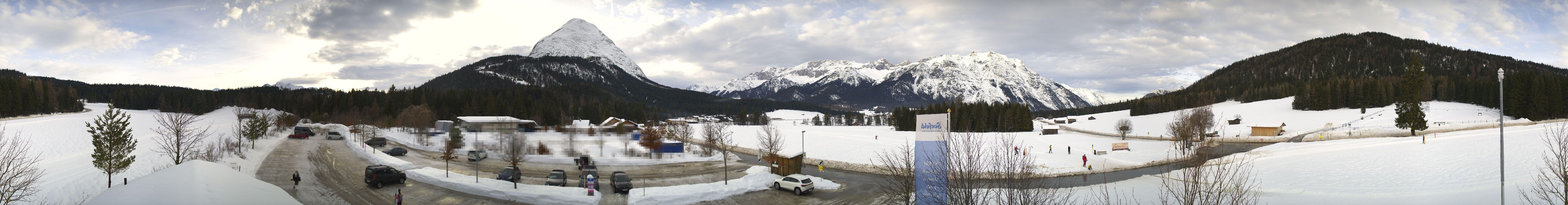 Archiv Foto Webcam Leutasch Moos - Rödlach Parkplatz