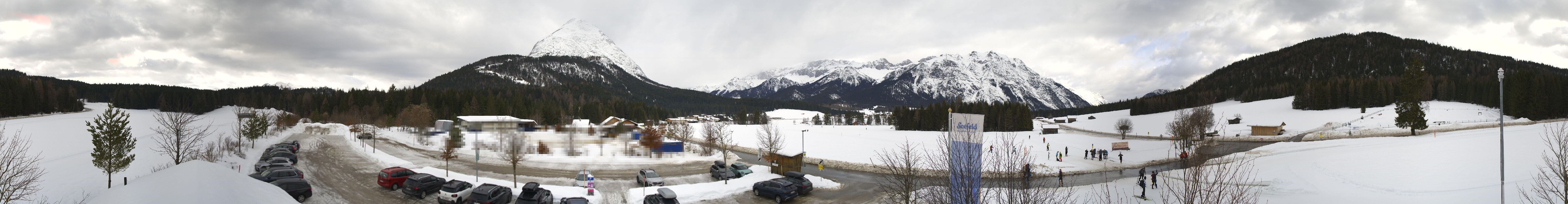 Archiv Foto Webcam Leutasch Moos - Rödlach Parkplatz