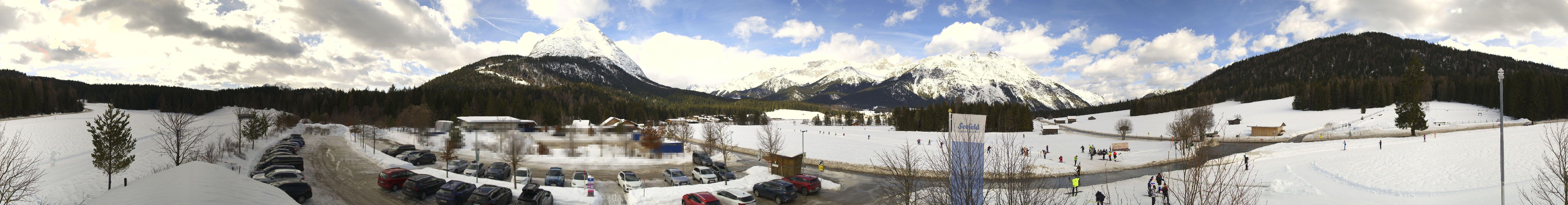 Archiv Foto Webcam Leutasch Moos - Rödlach Parkplatz