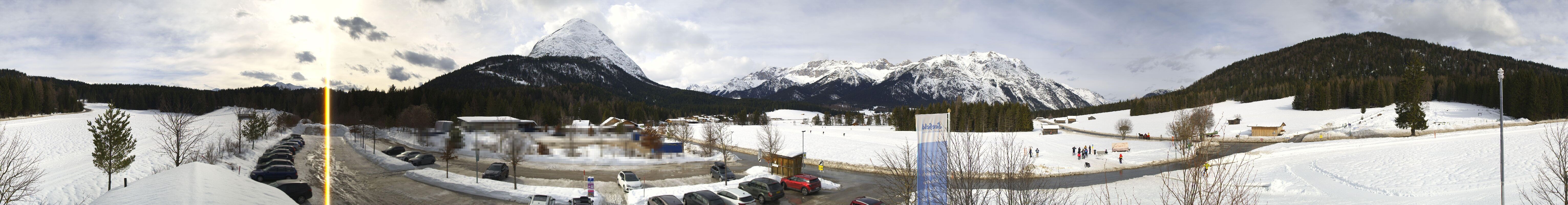 Archiv Foto Webcam Leutasch Moos - Rödlach Parkplatz