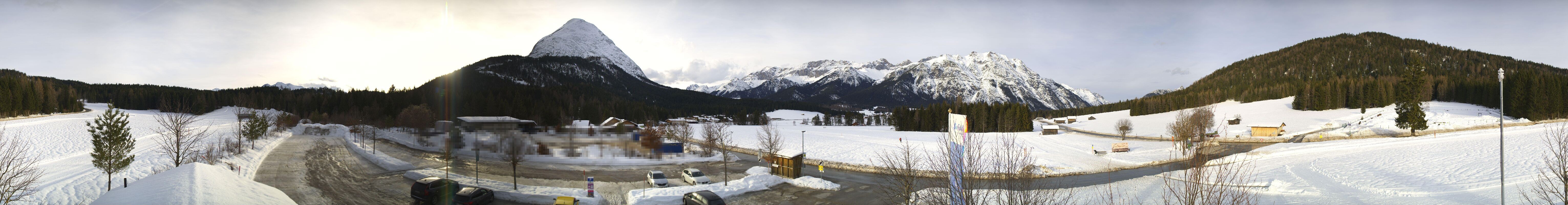 Archiv Foto Webcam Leutasch Moos - Rödlach Parkplatz