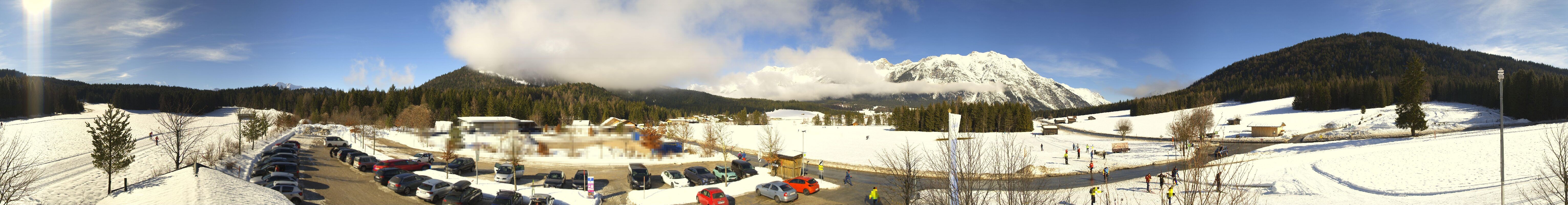 Archiv Foto Webcam Leutasch Moos - Rödlach Parkplatz
