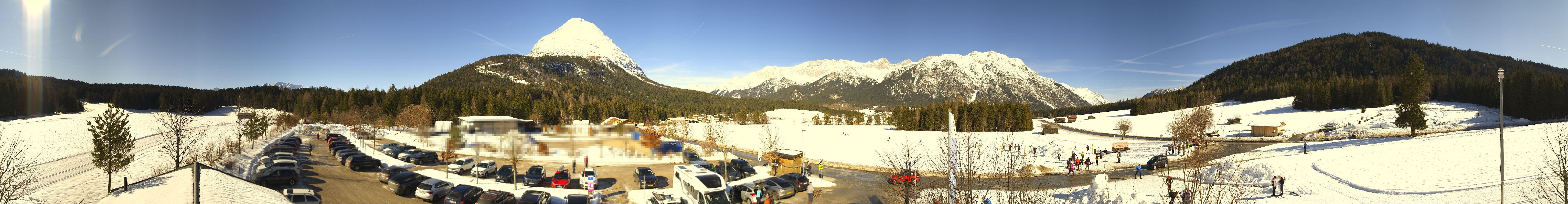 Archiv Foto Webcam Leutasch Moos - Rödlach Parkplatz