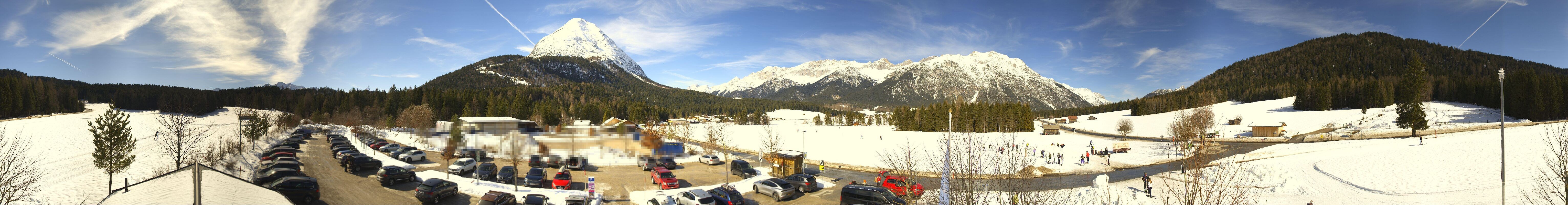 Archiv Foto Webcam Leutasch Moos - Rödlach Parkplatz