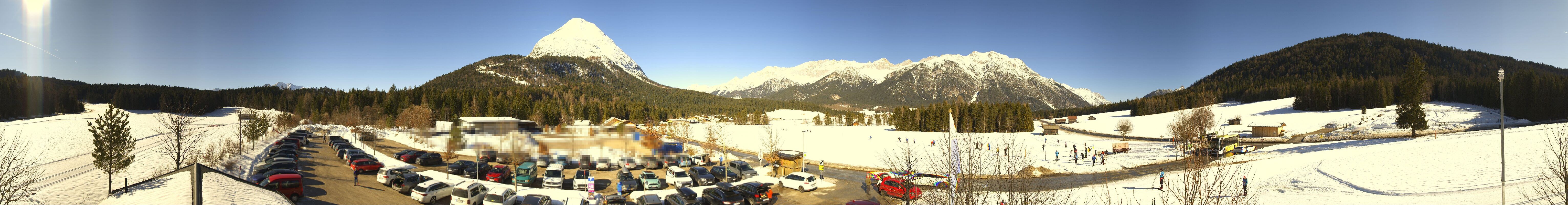 Archiv Foto Webcam Leutasch Moos - Rödlach Parkplatz