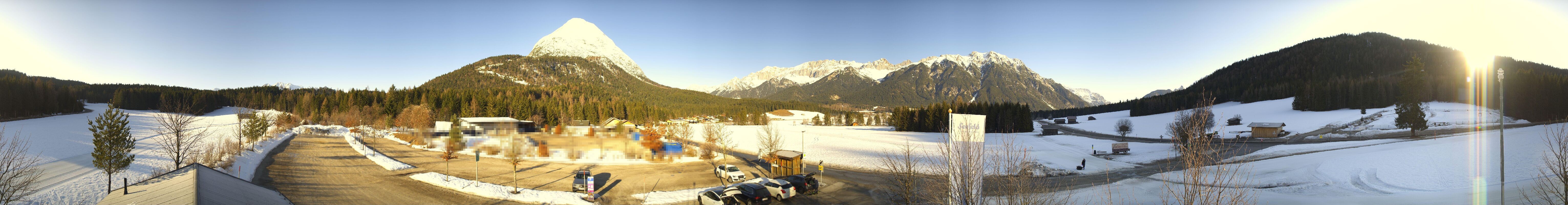 Archiv Foto Webcam Leutasch Moos - Rödlach Parkplatz