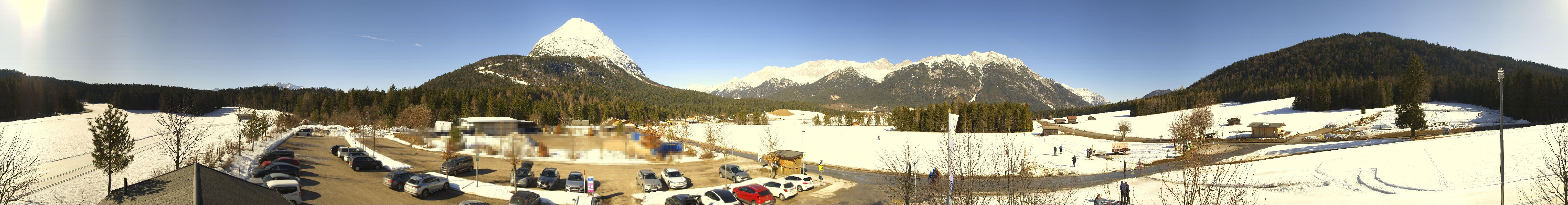 Archiv Foto Webcam Leutasch Moos - Rödlach Parkplatz