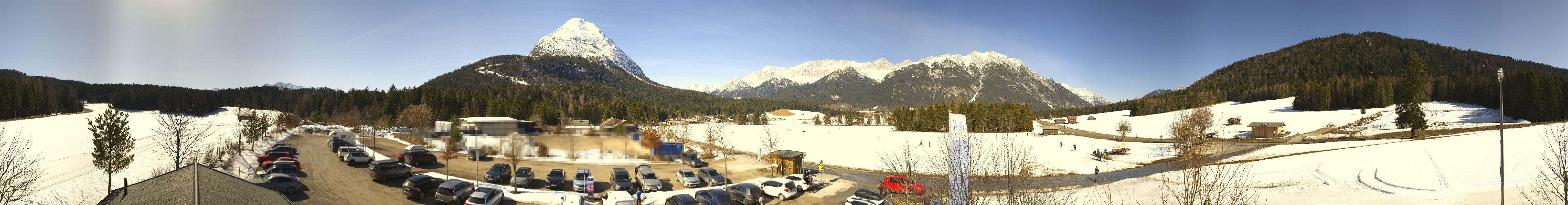 Archiv Foto Webcam Leutasch Moos - Rödlach Parkplatz