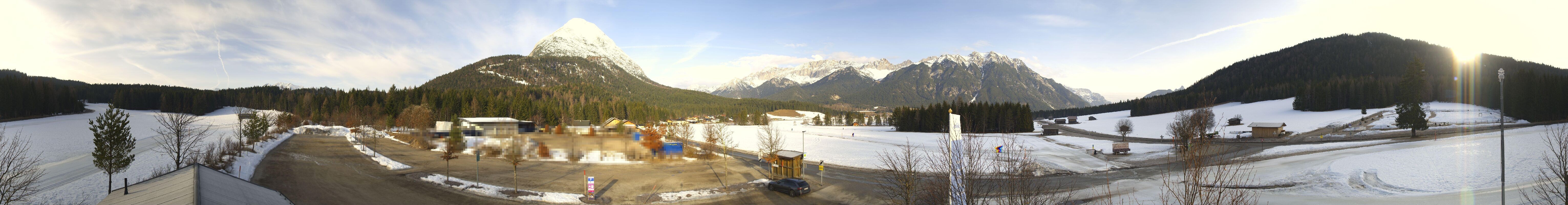 Archiv Foto Webcam Leutasch Moos - Rödlach Parkplatz