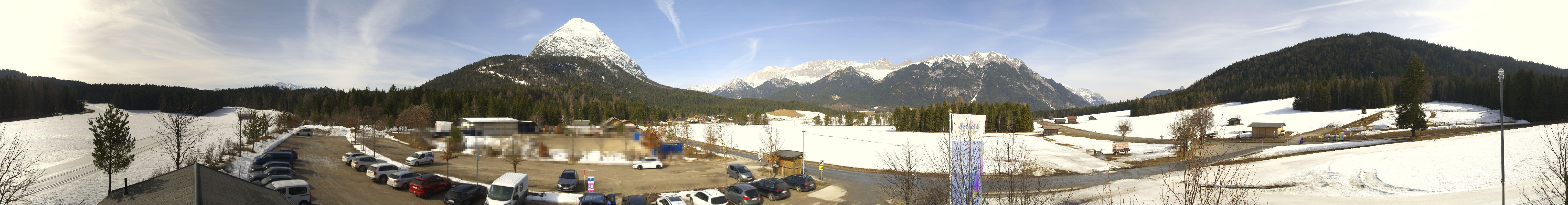 Archiv Foto Webcam Leutasch Moos - Rödlach Parkplatz