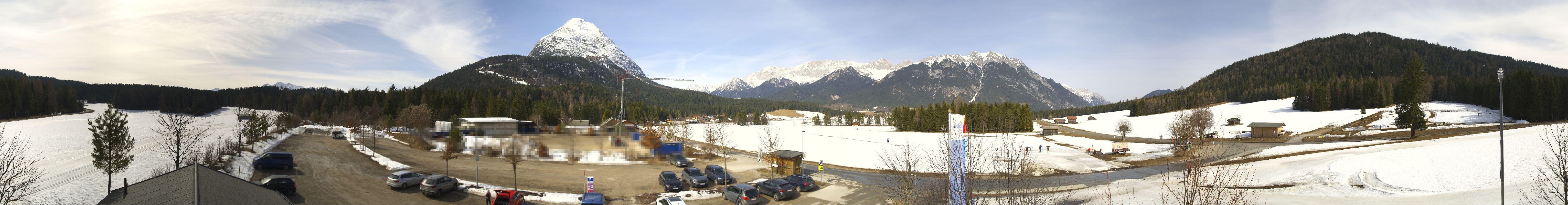 Archiv Foto Webcam Leutasch Moos - Rödlach Parkplatz