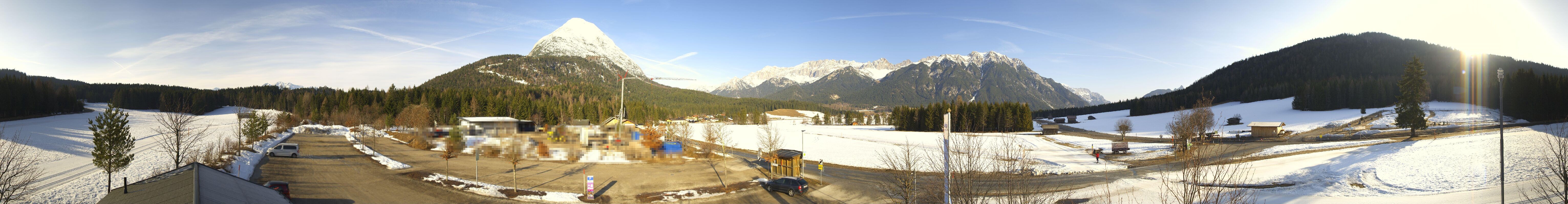 Archiv Foto Webcam Leutasch Moos - Rödlach Parkplatz