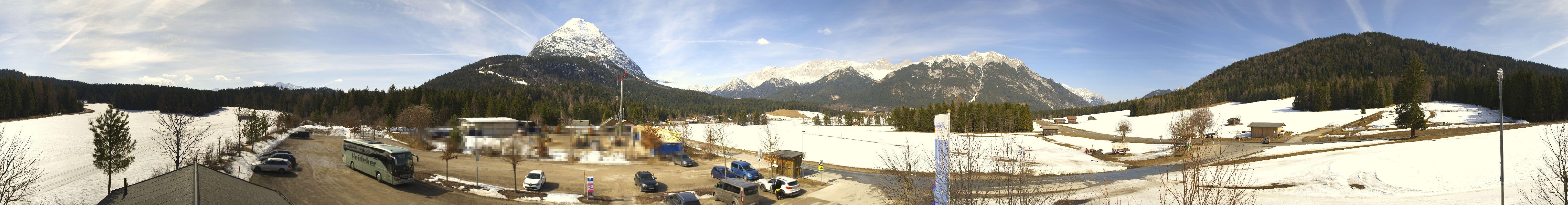 Archiv Foto Webcam Leutasch Moos - Rödlach Parkplatz