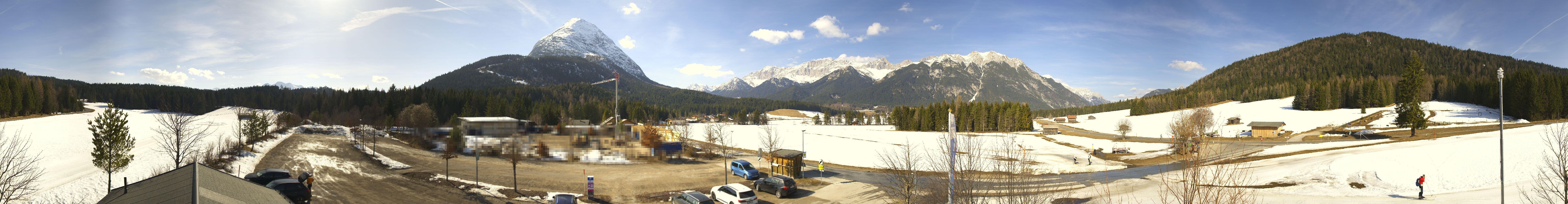 Archiv Foto Webcam Leutasch Moos - Rödlach Parkplatz