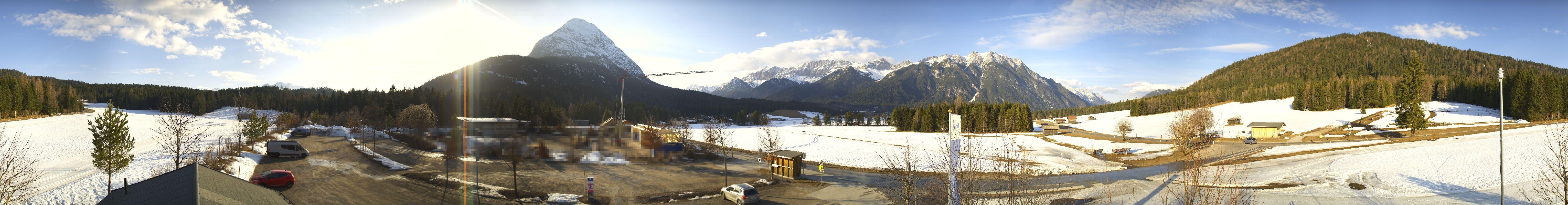 Archiv Foto Webcam Leutasch Moos - Rödlach Parkplatz