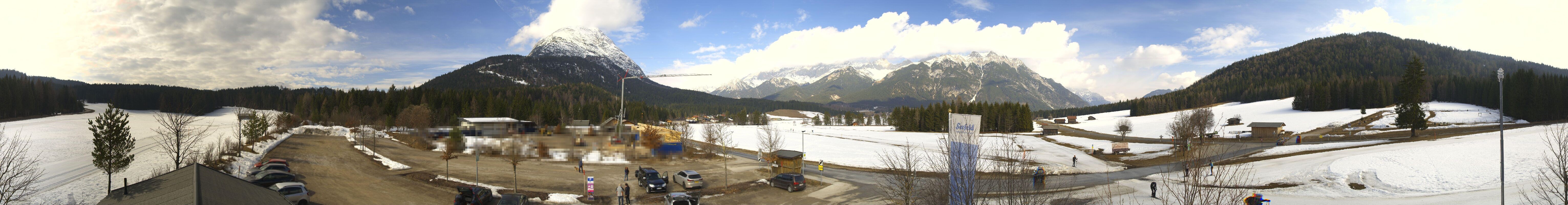 Archiv Foto Webcam Leutasch Moos - Rödlach Parkplatz