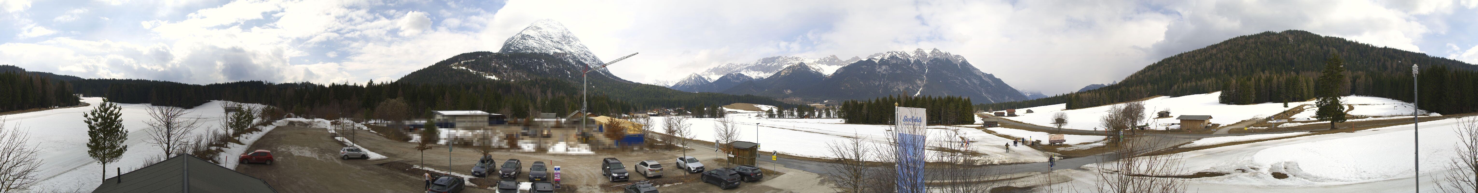 Archiv Foto Webcam Leutasch Moos - Rödlach Parkplatz