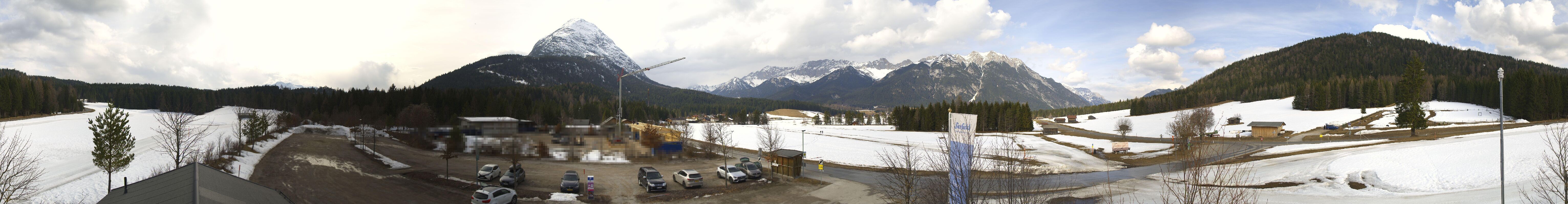 Archiv Foto Webcam Leutasch Moos - Rödlach Parkplatz