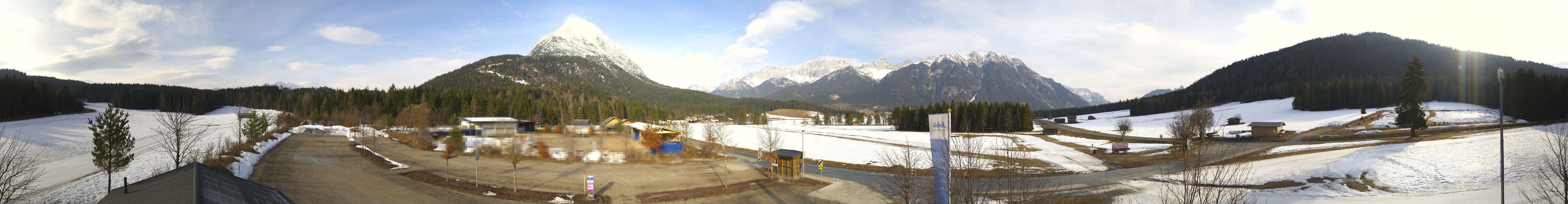 Archiv Foto Webcam Leutasch Moos - Rödlach Parkplatz