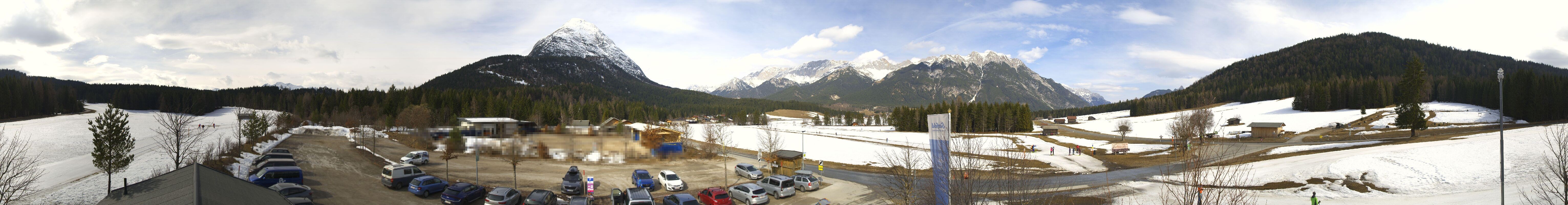 Archiv Foto Webcam Leutasch Moos - Rödlach Parkplatz