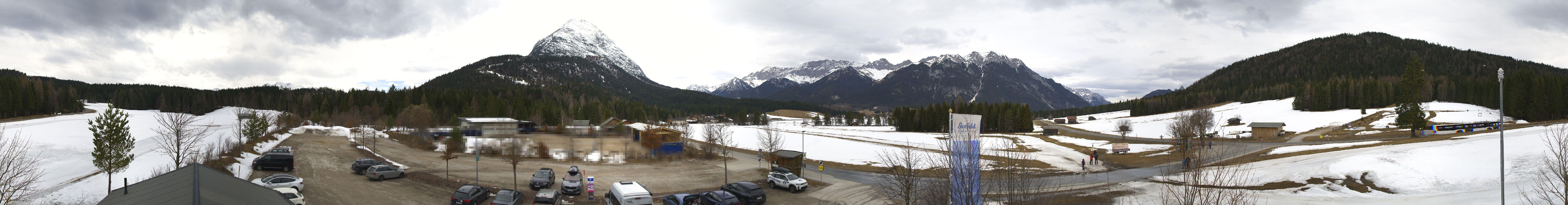 Archiv Foto Webcam Leutasch Moos - Rödlach Parkplatz